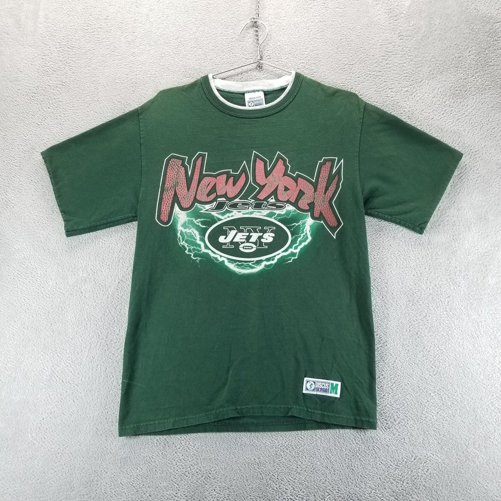 VTG New York Jets Shirt Mens Medium Green NFL Football Discus‎ Athletic 90s